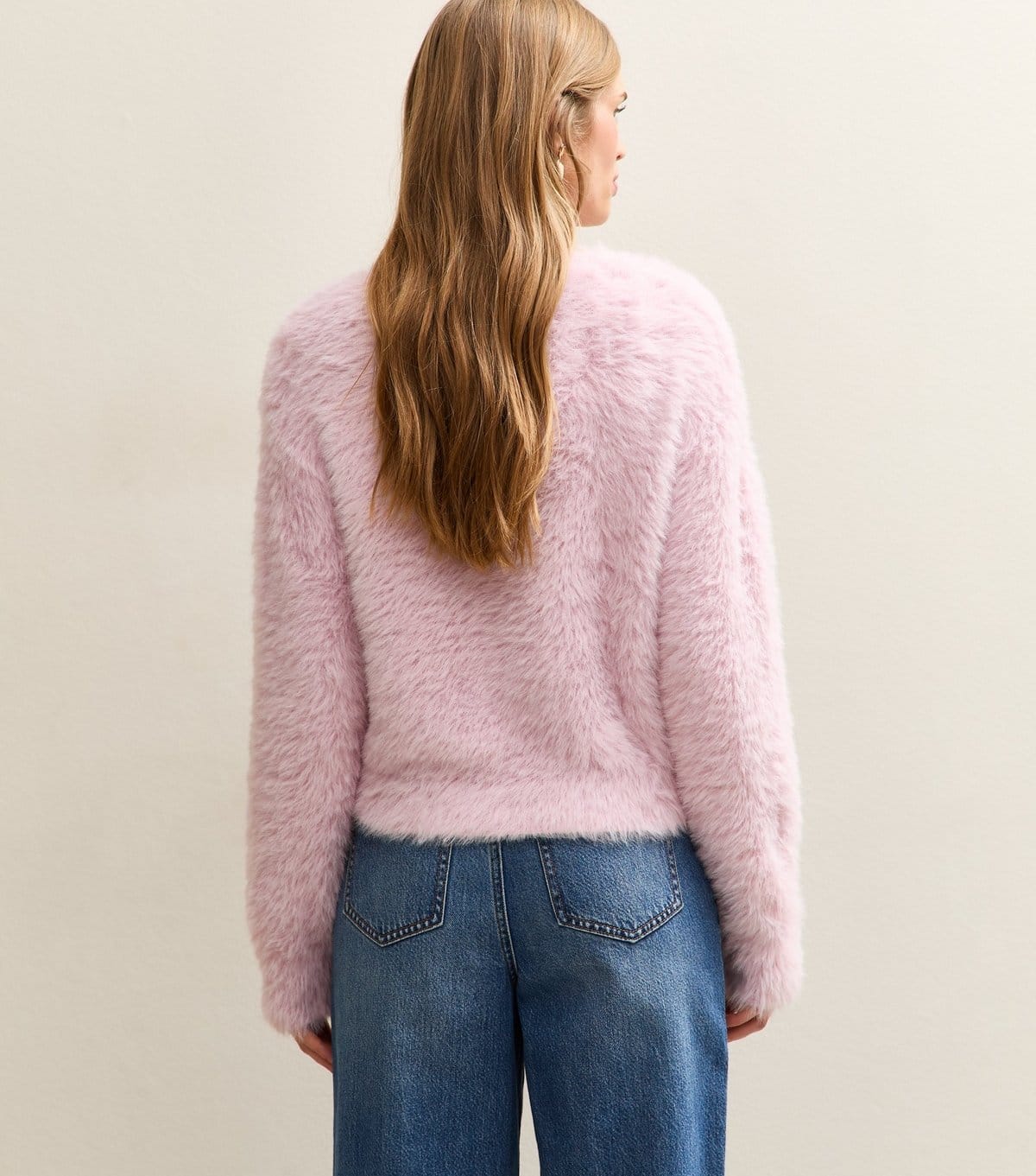 New Look Women's Light Pink Super Fluffy Button Up Cardigan New Look - 4