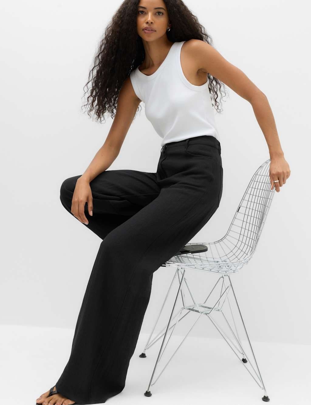 Marks & Spencer M&S Black Straight Leg Trousers