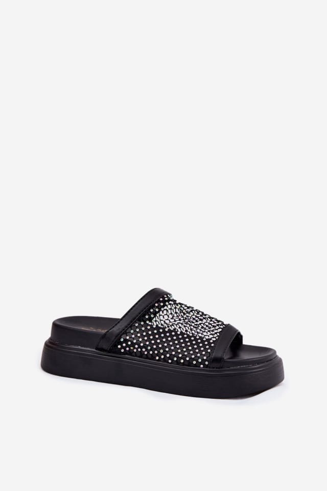 Love Lace Love Lace Women's Mesh Strap Platform Flip Flops for Summer Comfort & Style in Black - 2
