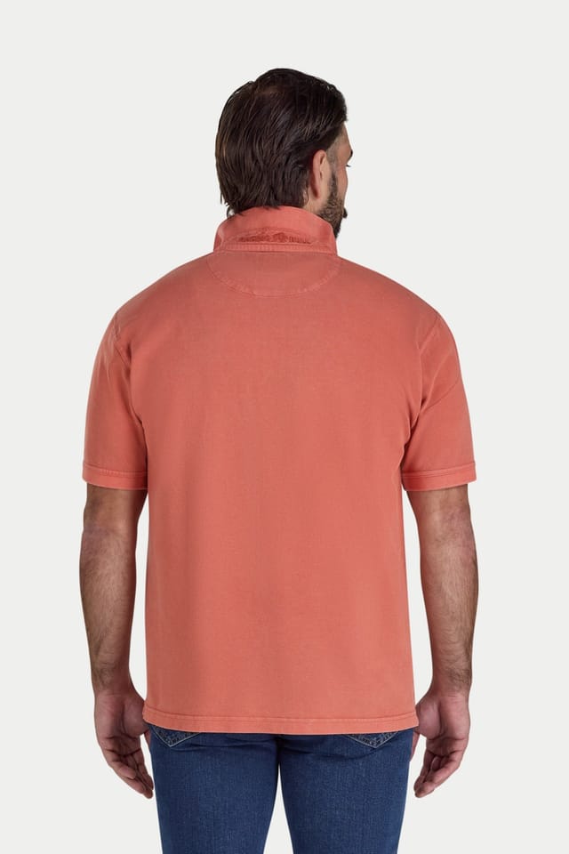 raging bull Raging Bull Men's Garment Dyed Polo in Orange - 2