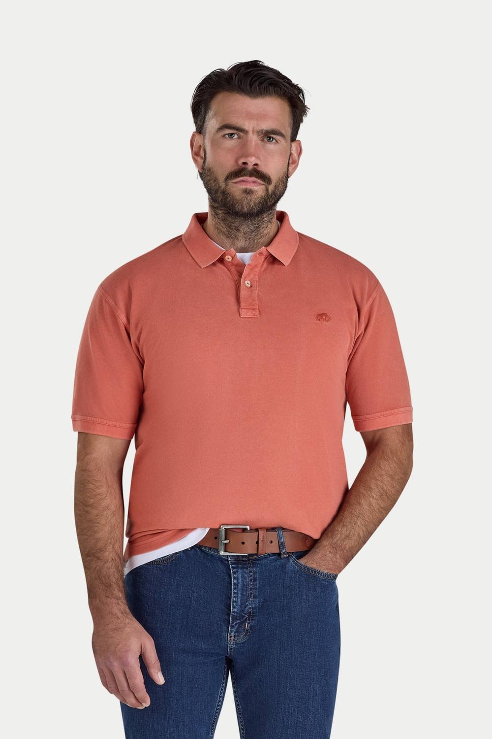 raging bull Raging Bull Men's Garment Dyed Polo in Orange - 4
