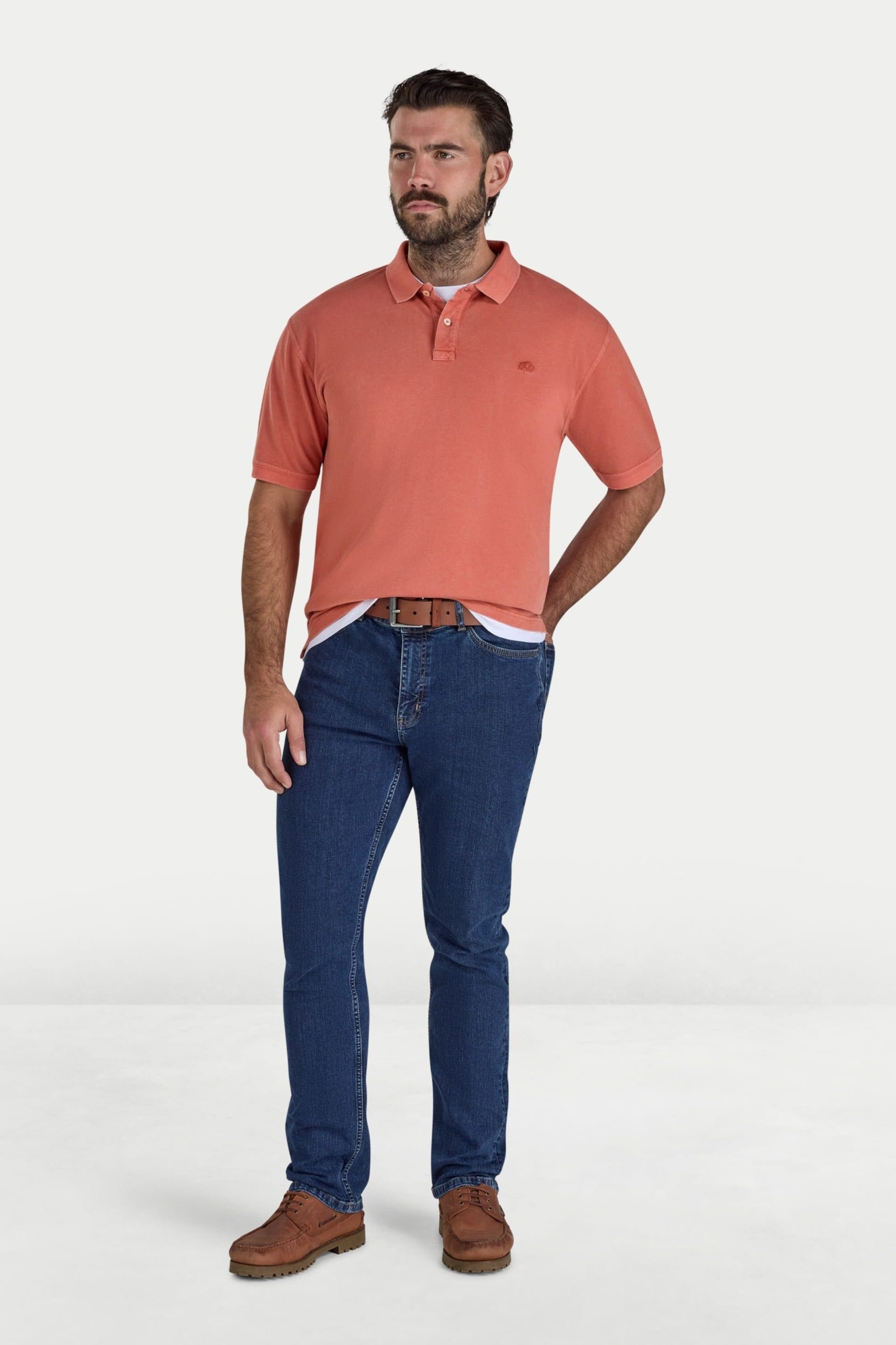 raging bull Raging Bull Men's Garment Dyed Polo in Orange - 4