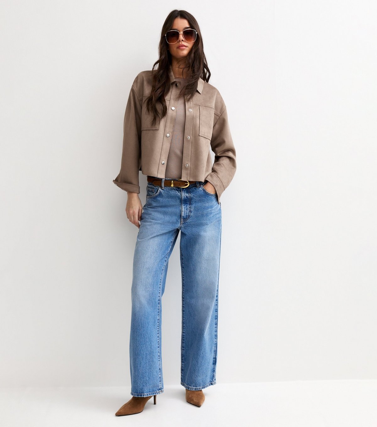 New Look Women's Mink Faux Suede Boxy Shacket New Look - 2