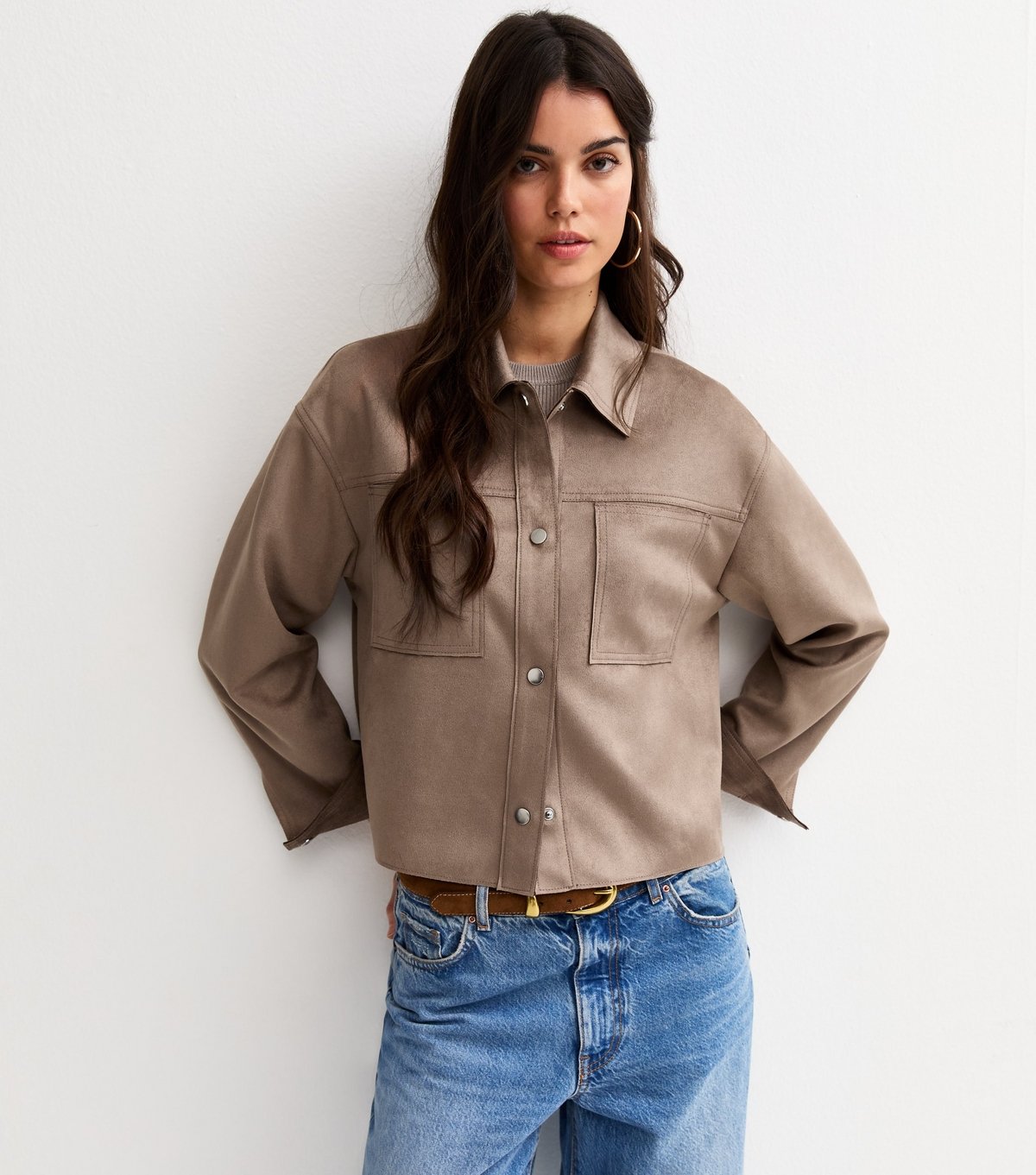 New Look Women's Mink Faux Suede Boxy Shacket New Look - 3