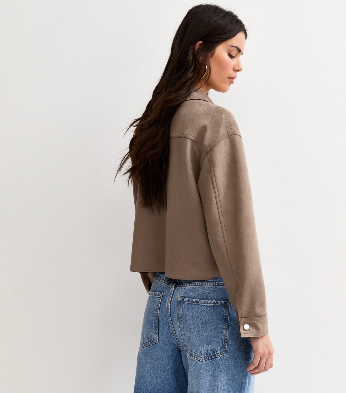 New Look Women's Mink Faux Suede Boxy Shacket New Look - 4