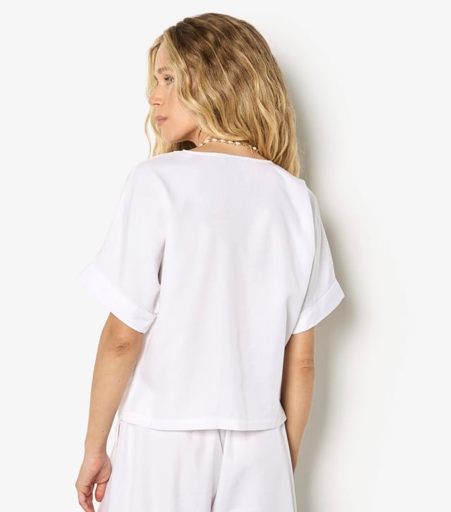Apricot Women's White Woven Button Front Collarless Shirt Apricot New Look - 3