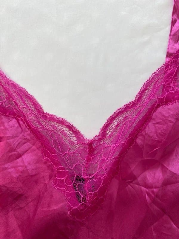 Jones New York Jones New York Pink Satin Lace Slip Dress Size L Y2K Lingerie Style