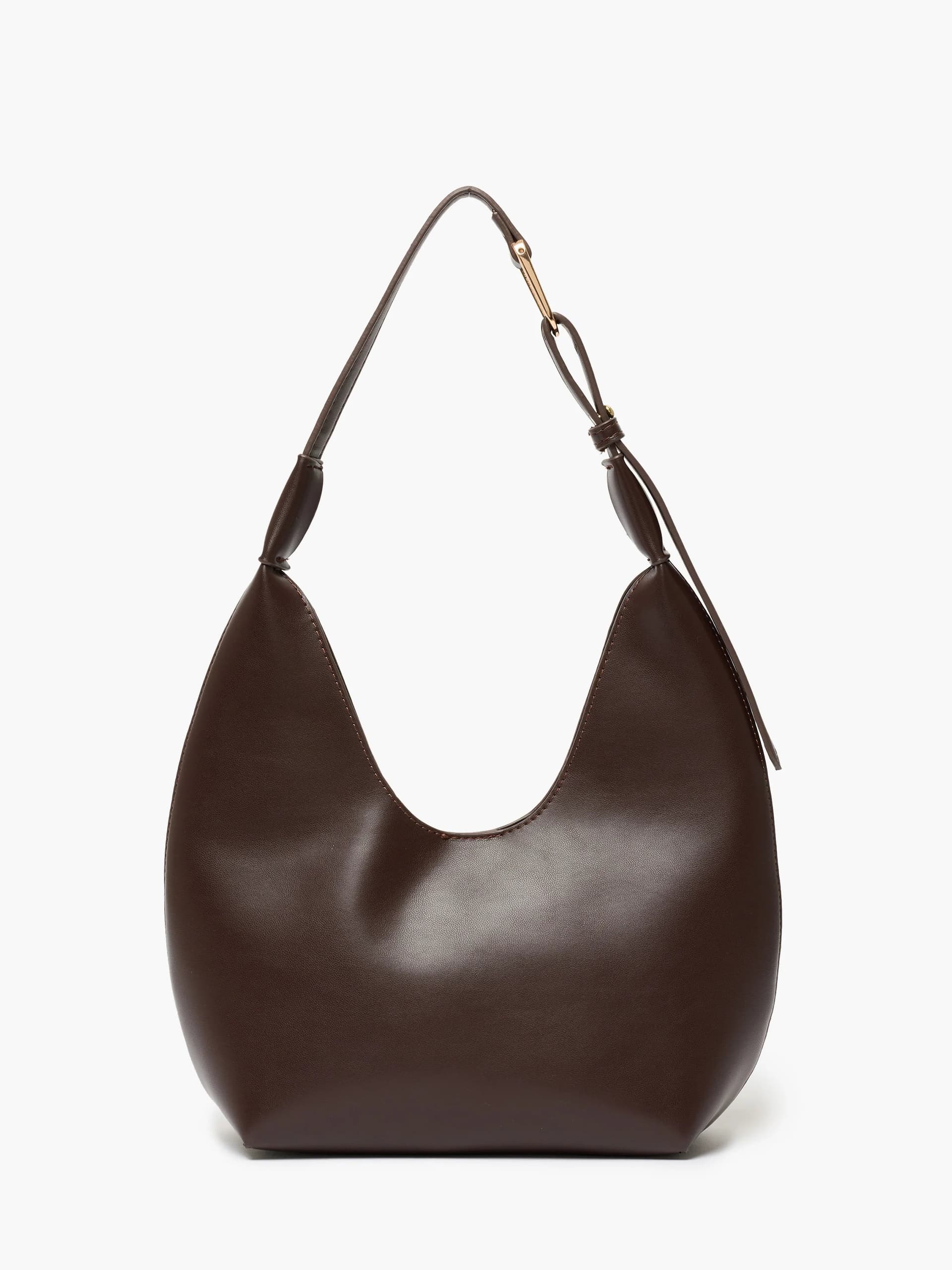 French Connection Burgundy Faux Leather Hobo Shoulder Bag Cherry Liqueur