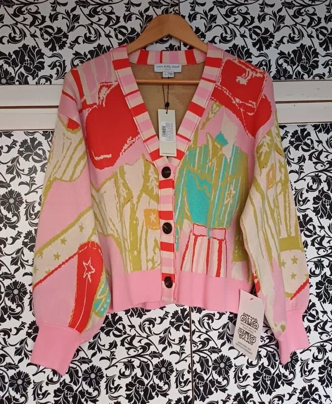 Never Fully Dressed Never Fully Dressed Pink Dallas Knitted Cardigan - size XL 18