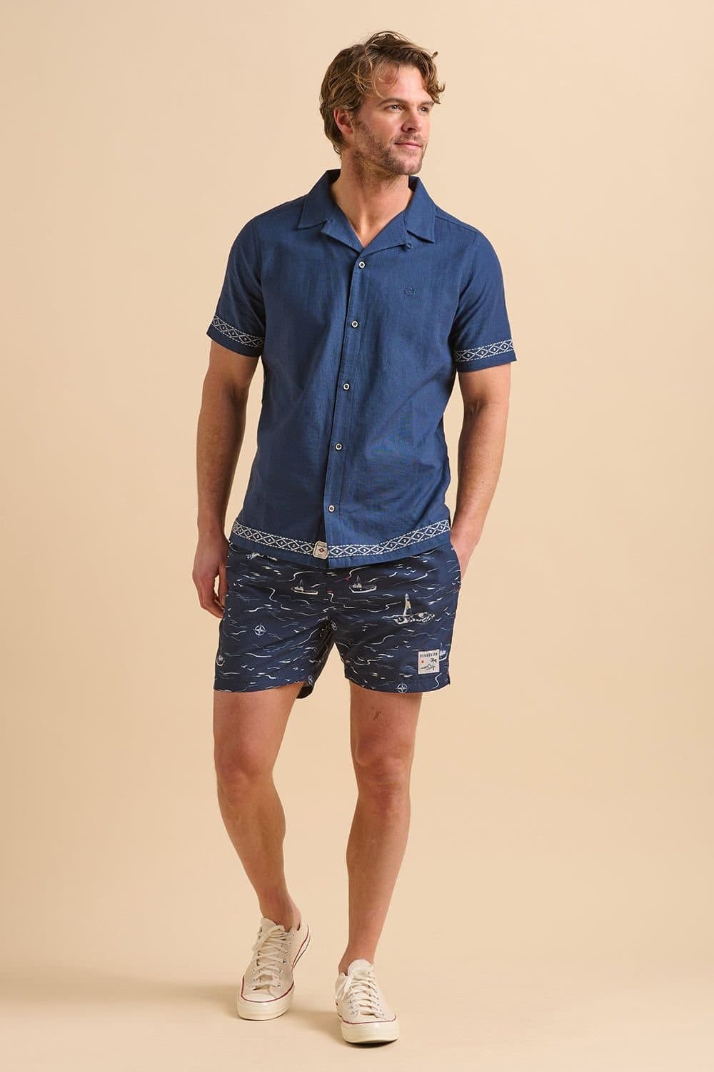 Brakeburn Brakeburn Men's Seascape Swimshort in Navy