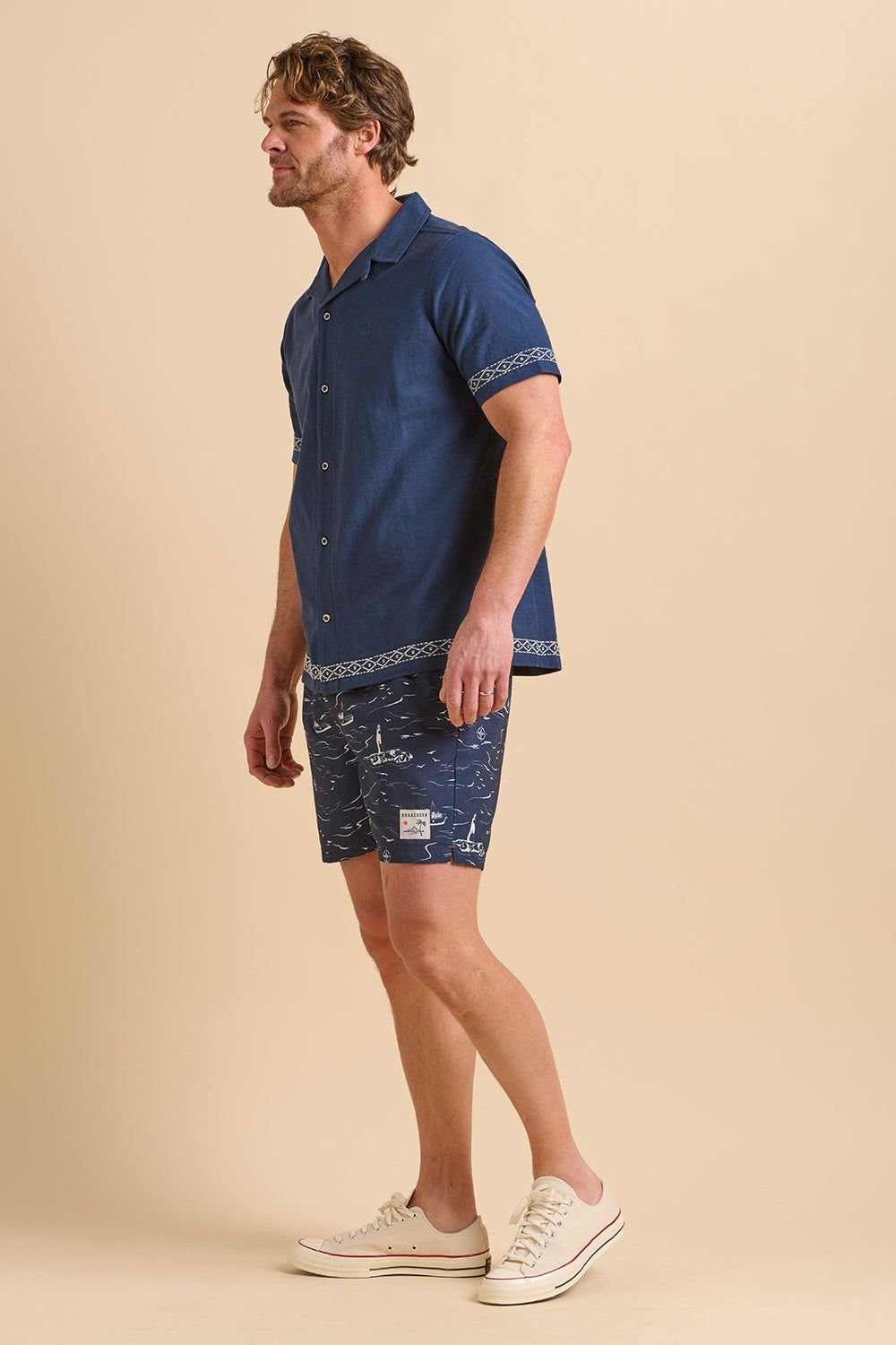 Brakeburn Brakeburn Men's Seascape Swimshort in Navy - 2