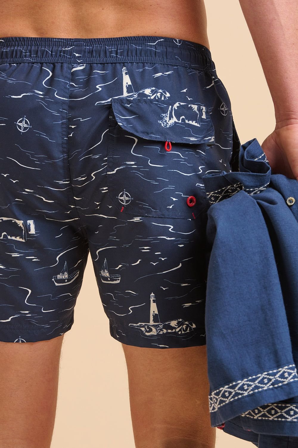 Brakeburn Brakeburn Men's Seascape Swimshort in Navy - 4