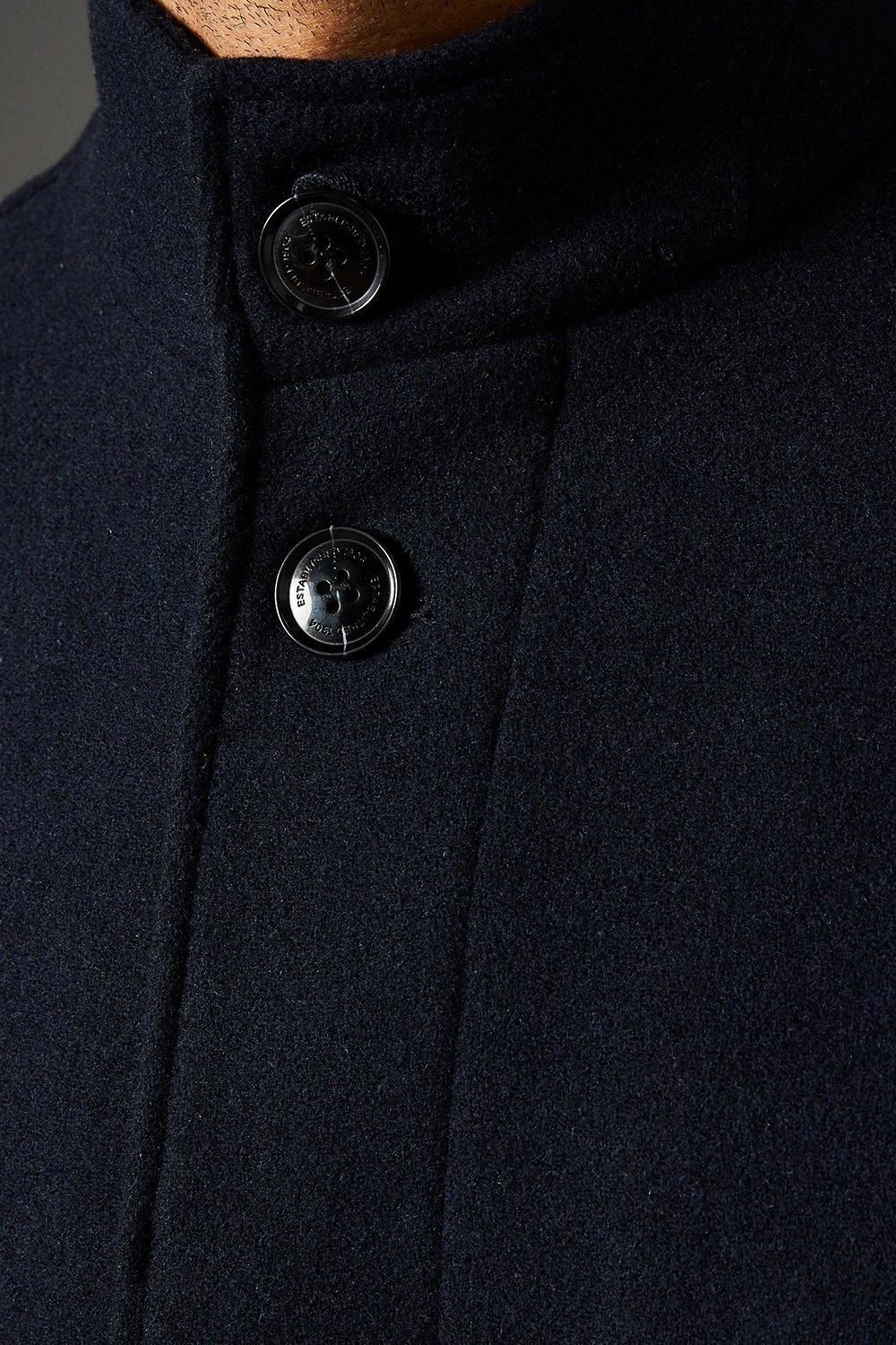 Burton Burton Men's Navy Signature Funnel Neck Wool Blend Coat - 3