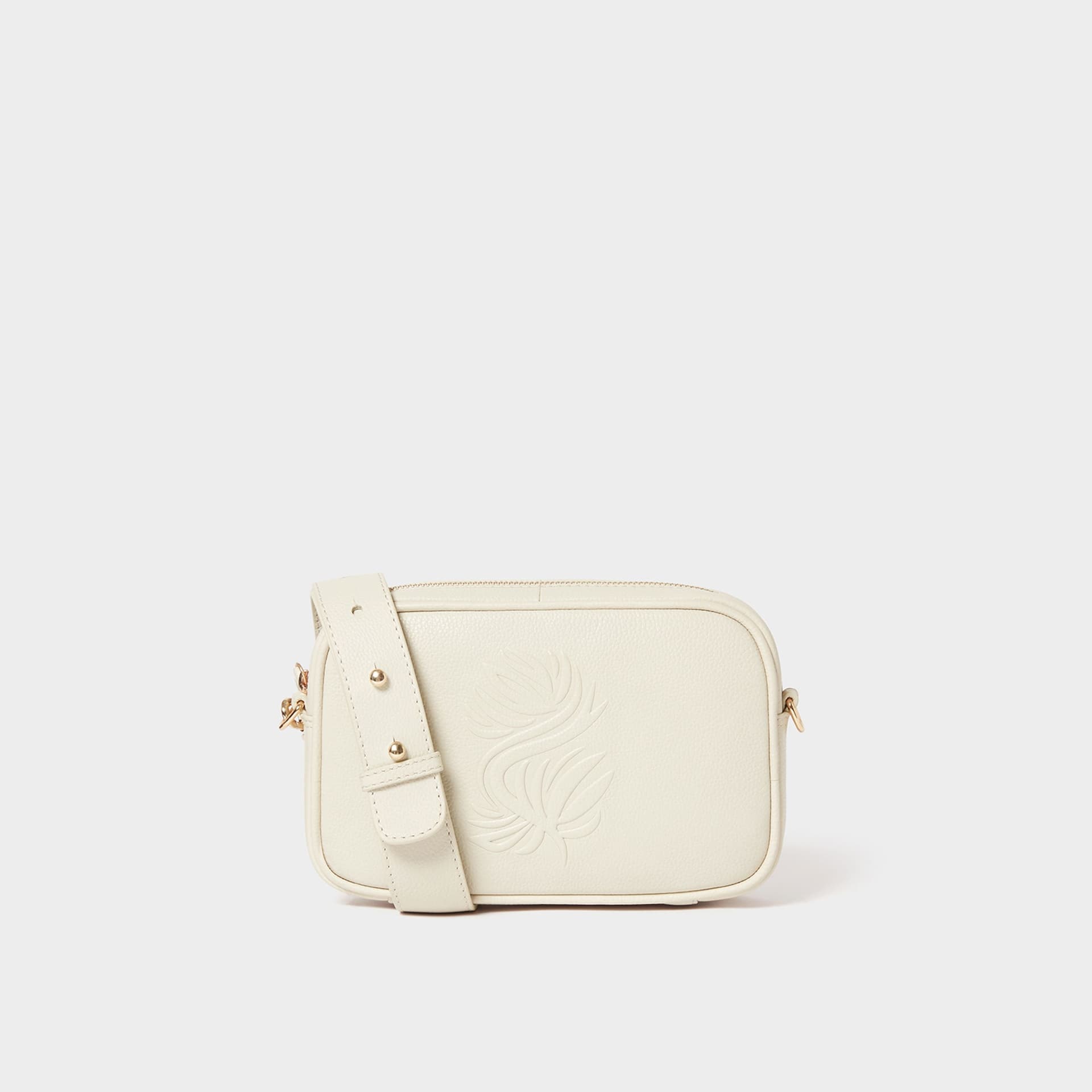 OSPREY LONDON OSPREY LONDON Women's The Luxe Roma Leather Crossbody Bag in Light Stone