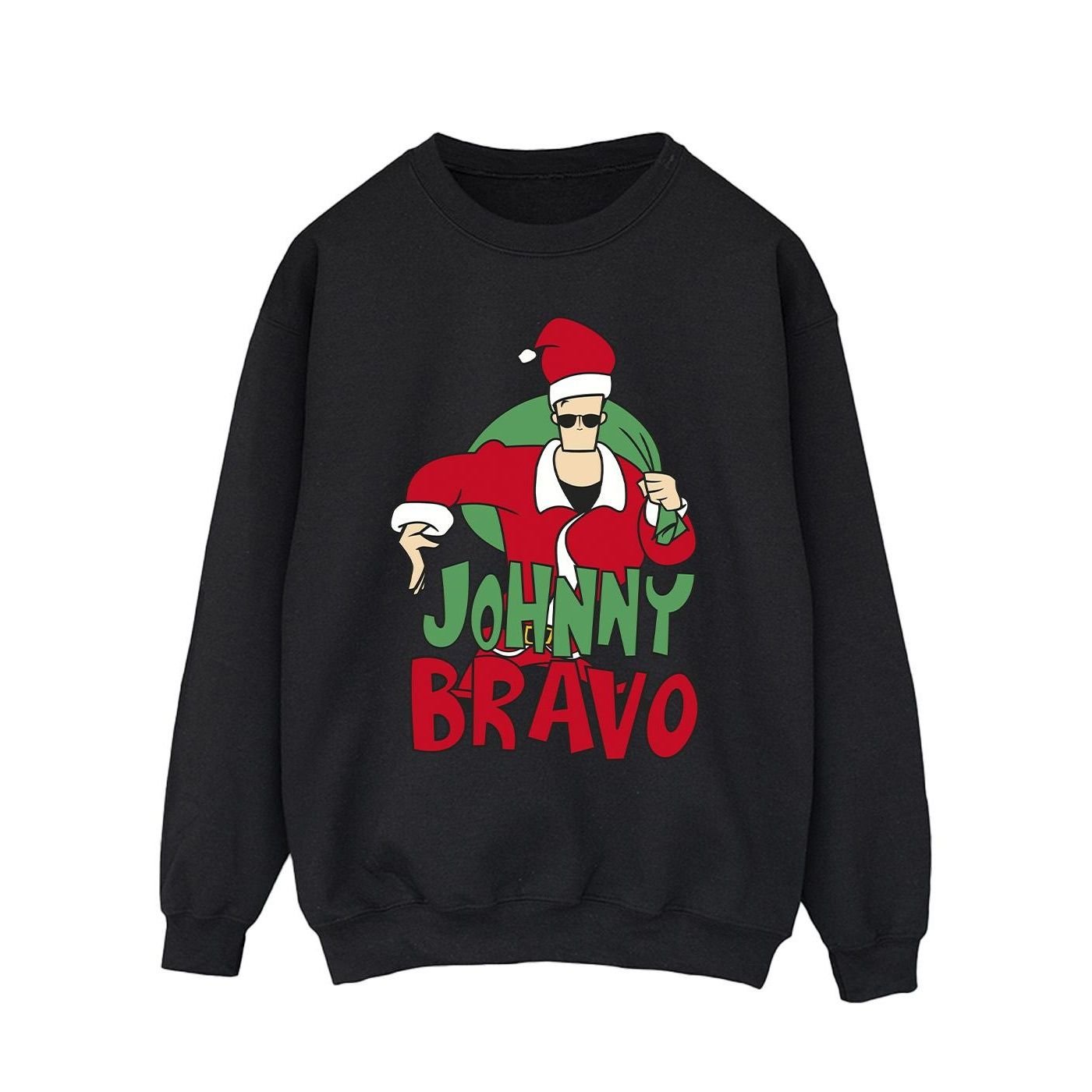 Johnny Bravo Johnny Bravo Men's Johnny Christmas Sweatshirt in Black - 2