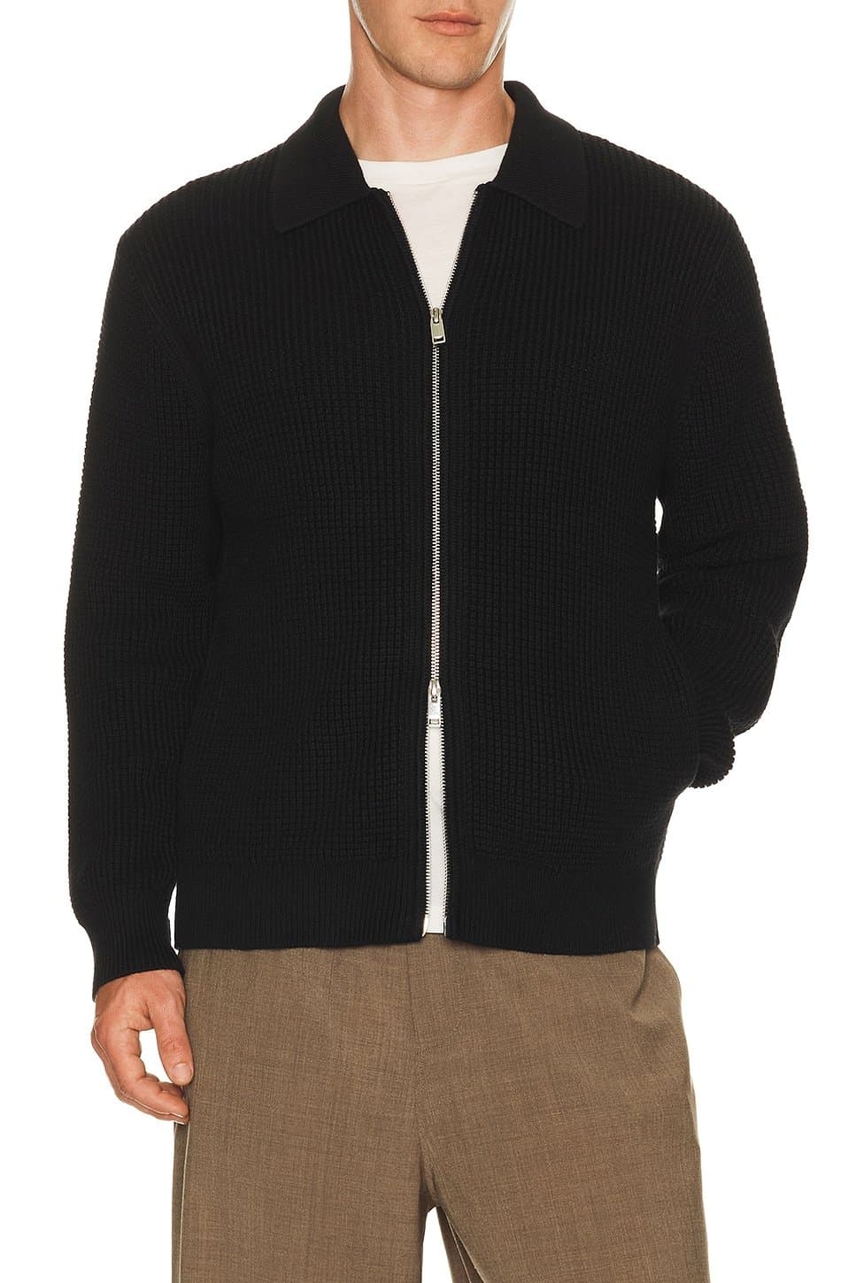 revolve Revolve Black Knit Full Zip Jacket
