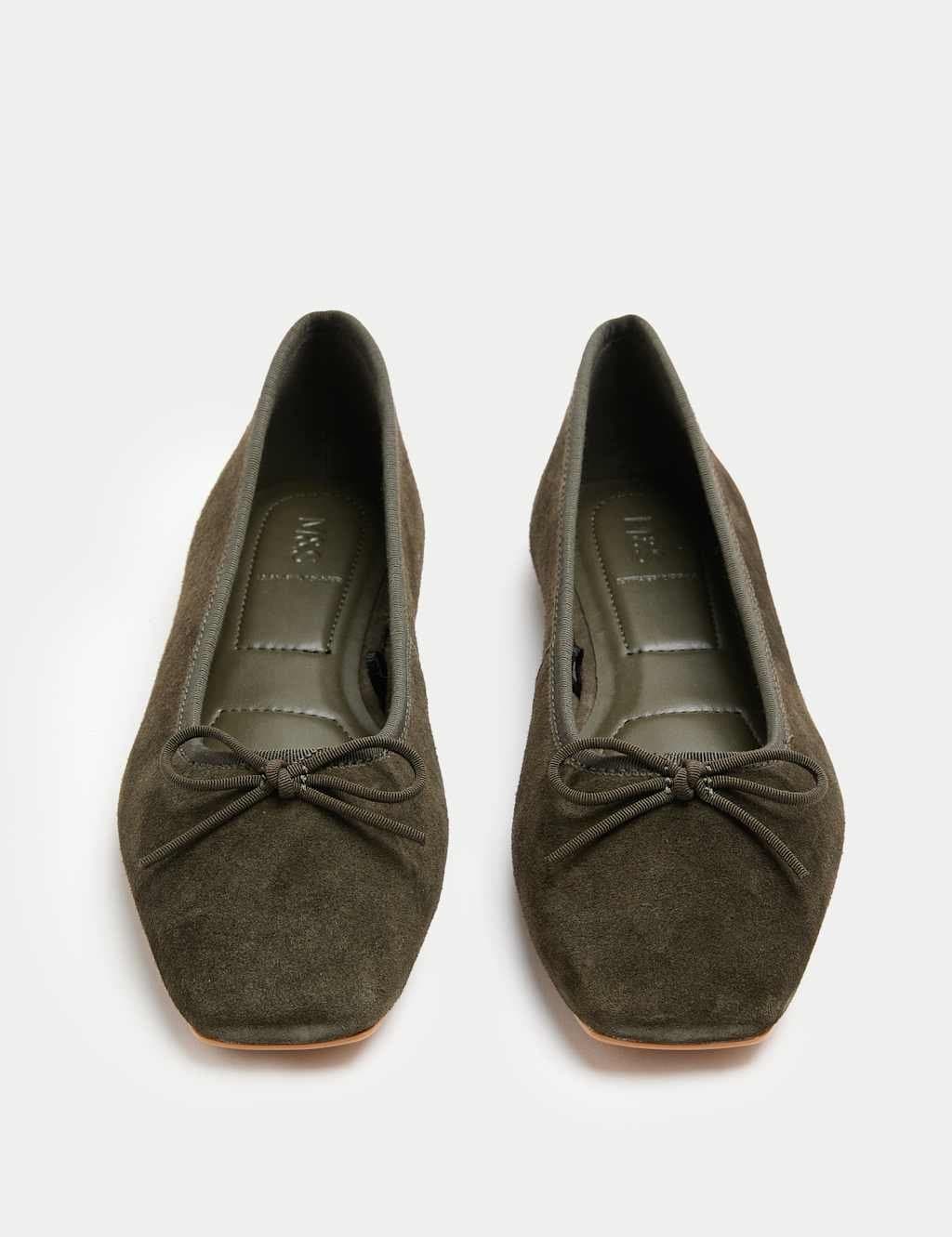 Marks & Spencer M&S Olive Suede Ballet Pumps