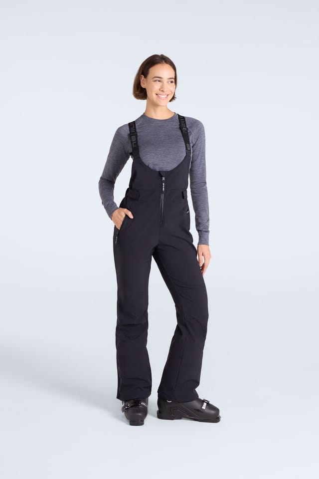 Animal Animal Women's 'Powder' Snowproof Breathable Warm Fleece Lined Bib Front Ski Pants in Black - 2