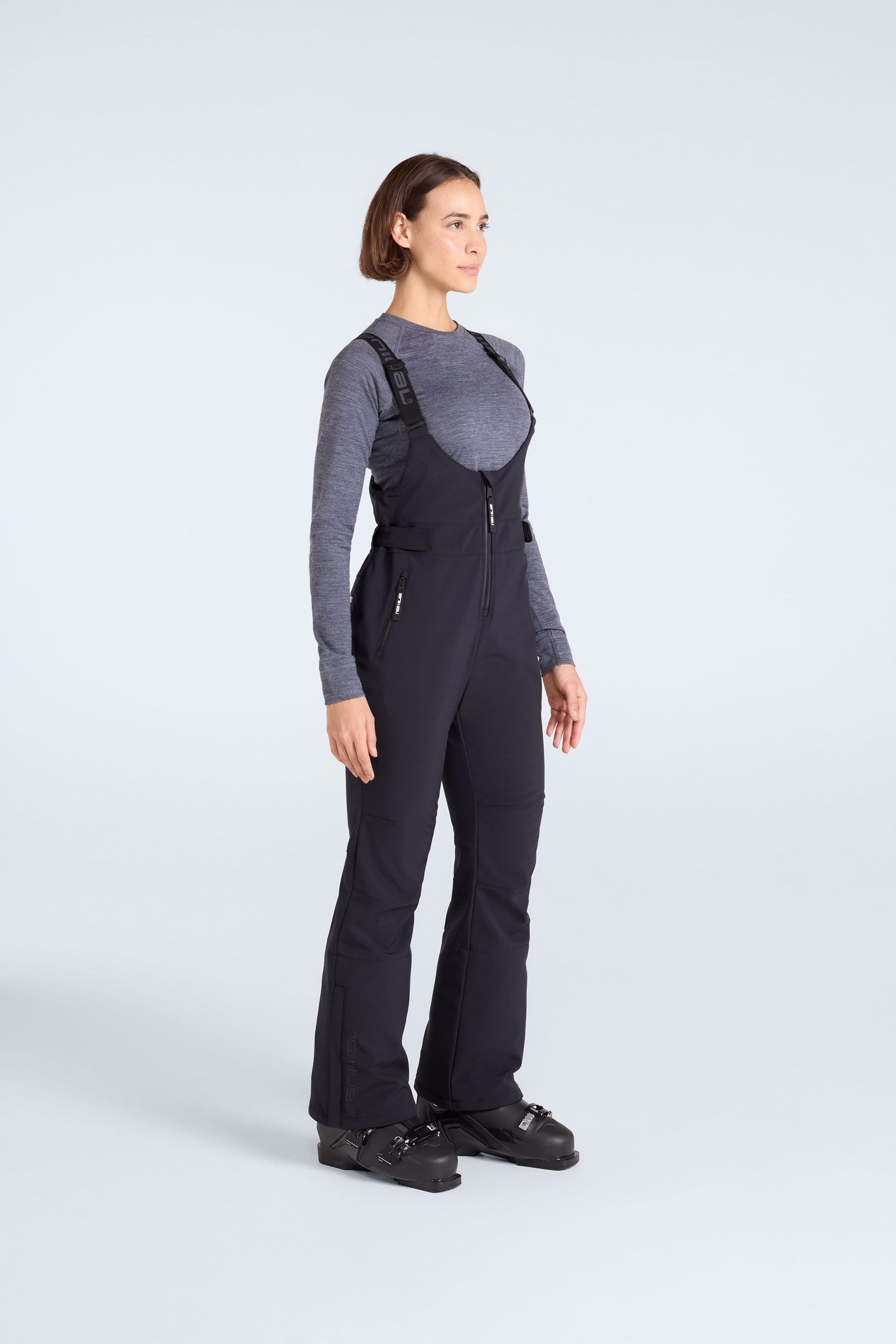 Animal Animal Women's 'Powder' Snowproof Breathable Warm Fleece Lined Bib Front Ski Pants in Black - 4