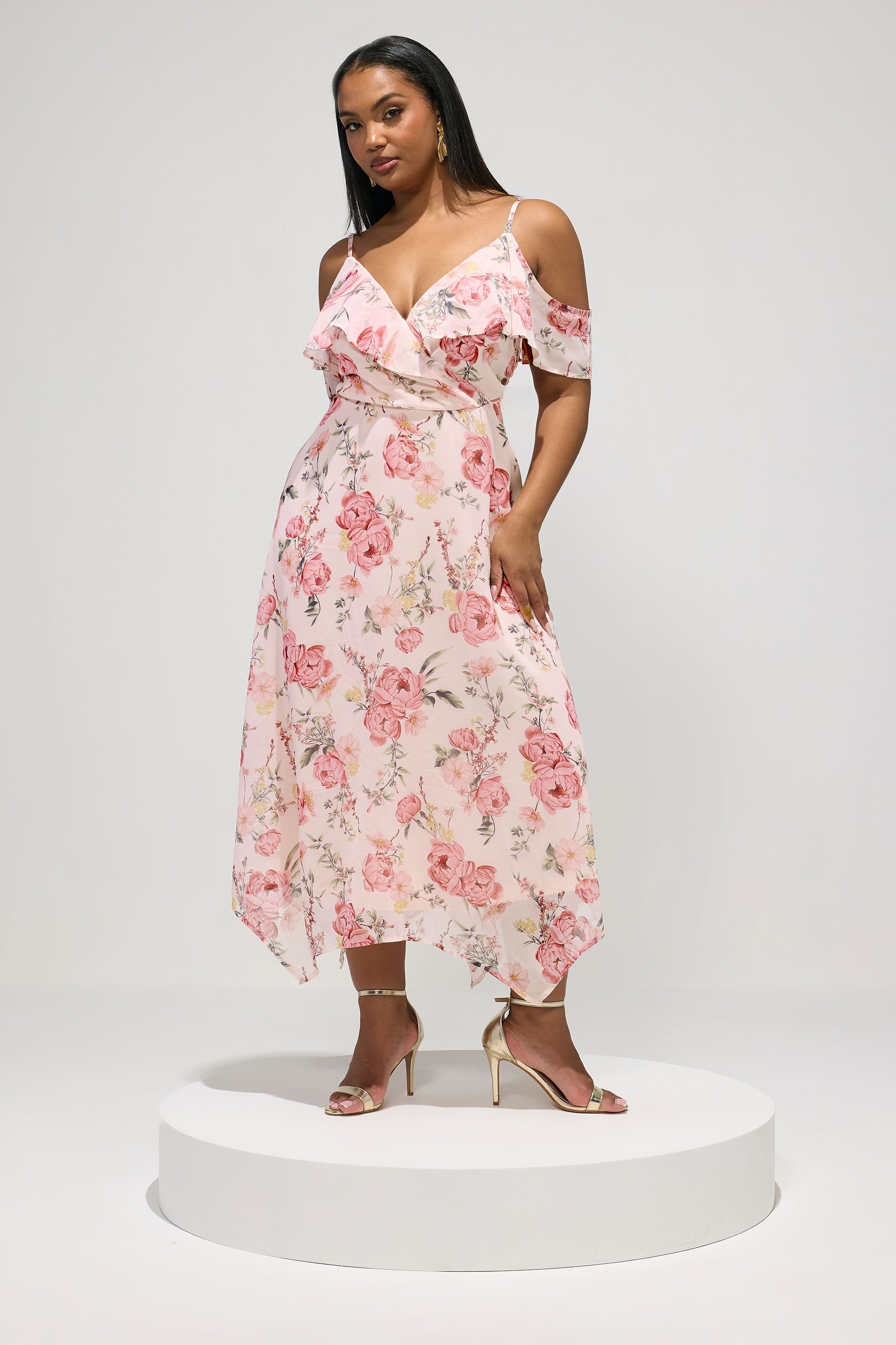 Yours Yours Women's Floral Wrap Maxi Dress in Pink - 4