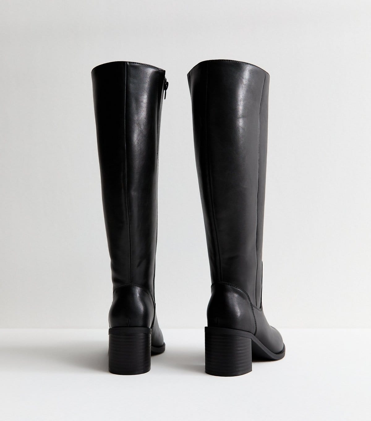 New Look Women's Extra Calf Fit Wide Fit Black Faux Leather Knee High Boots New Look - 4
