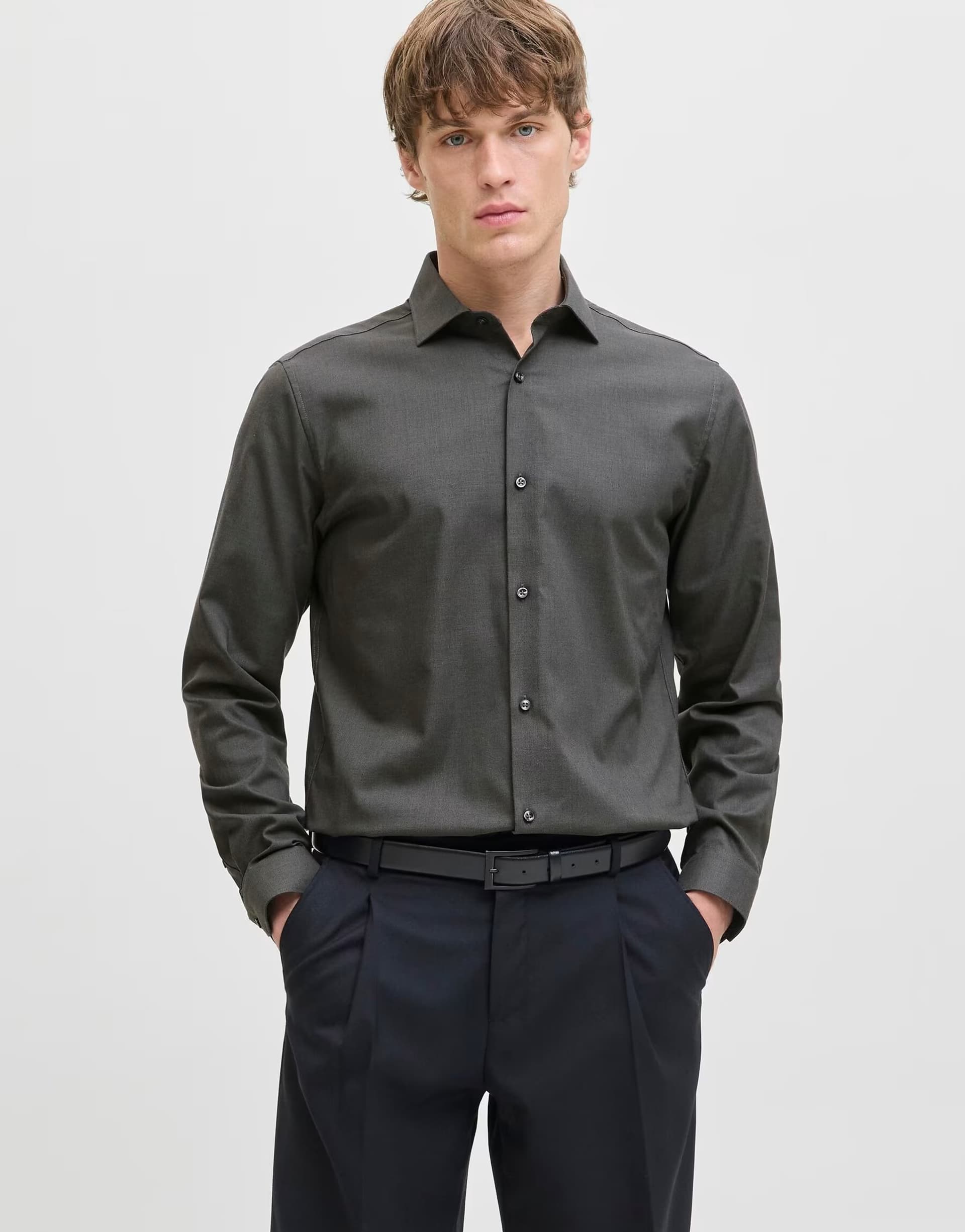 ASOS Jack & Jones Dress shirt in dark grey melange