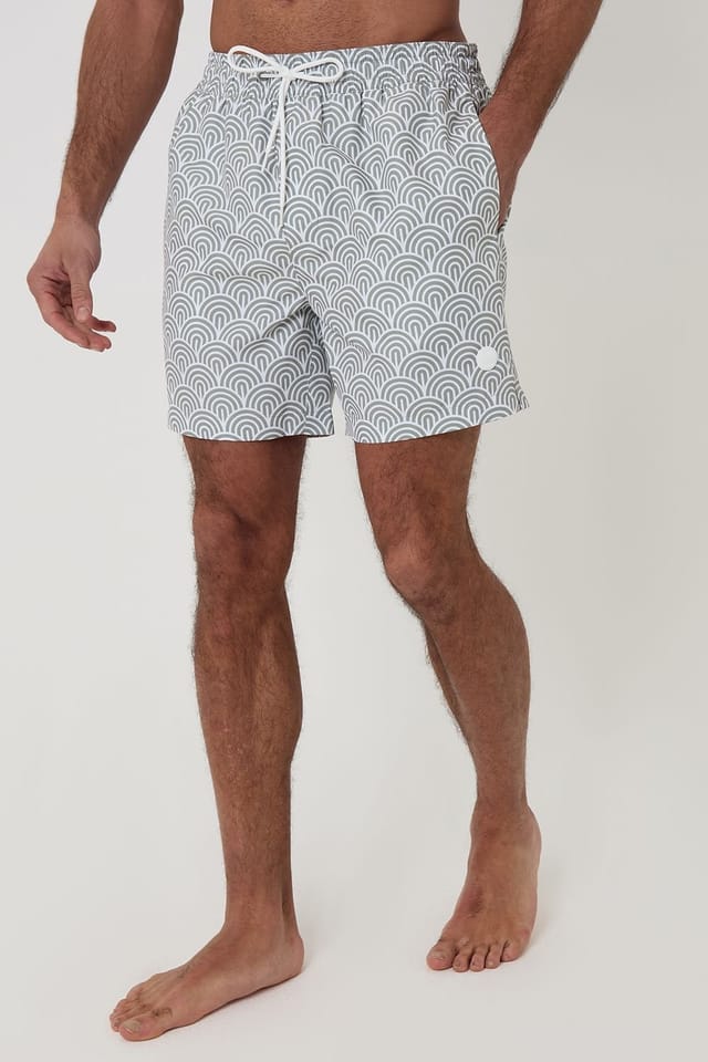 Threadbare Threadbare Men's 2-Pack Geo Arch Print Quick Dry Swim Shorts in Pale Green - 2