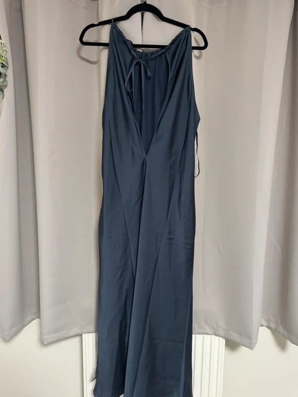 ASOS ASOS size 18 navy silk dress - 1