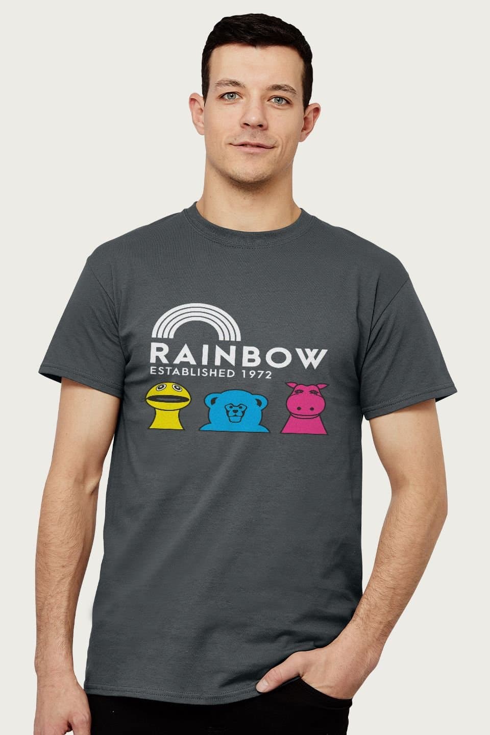 Rainbow Rainbow Men's Established 1972 T-Shirt in Charcoal