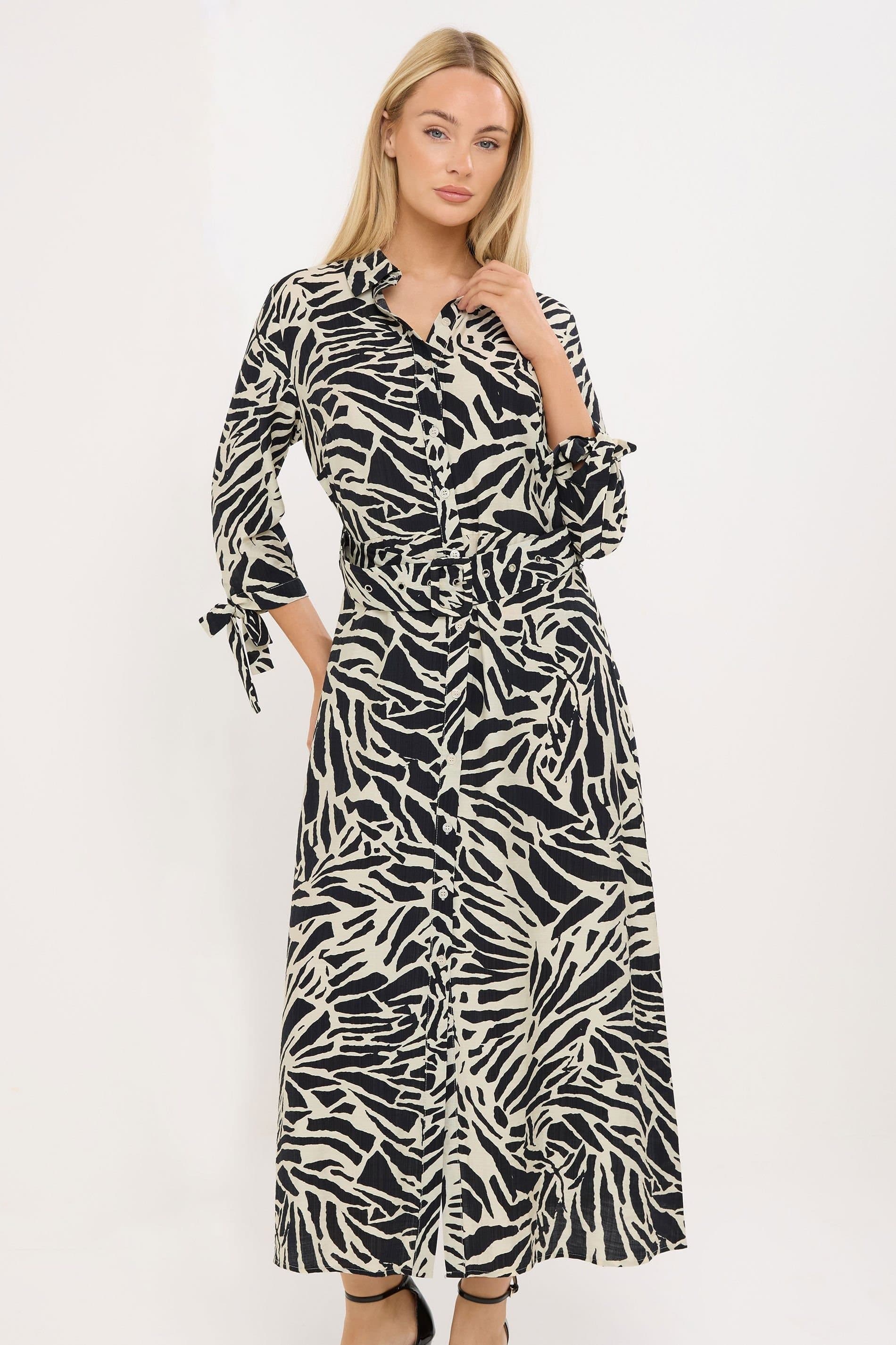 Star By Julien Macdonald Star by Julien Macdonald Women's Printed Maxi Shirt Dress in Black