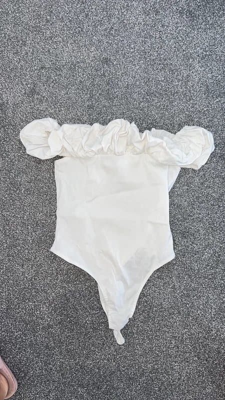 PrettyLittleThing White puffy bodysuit