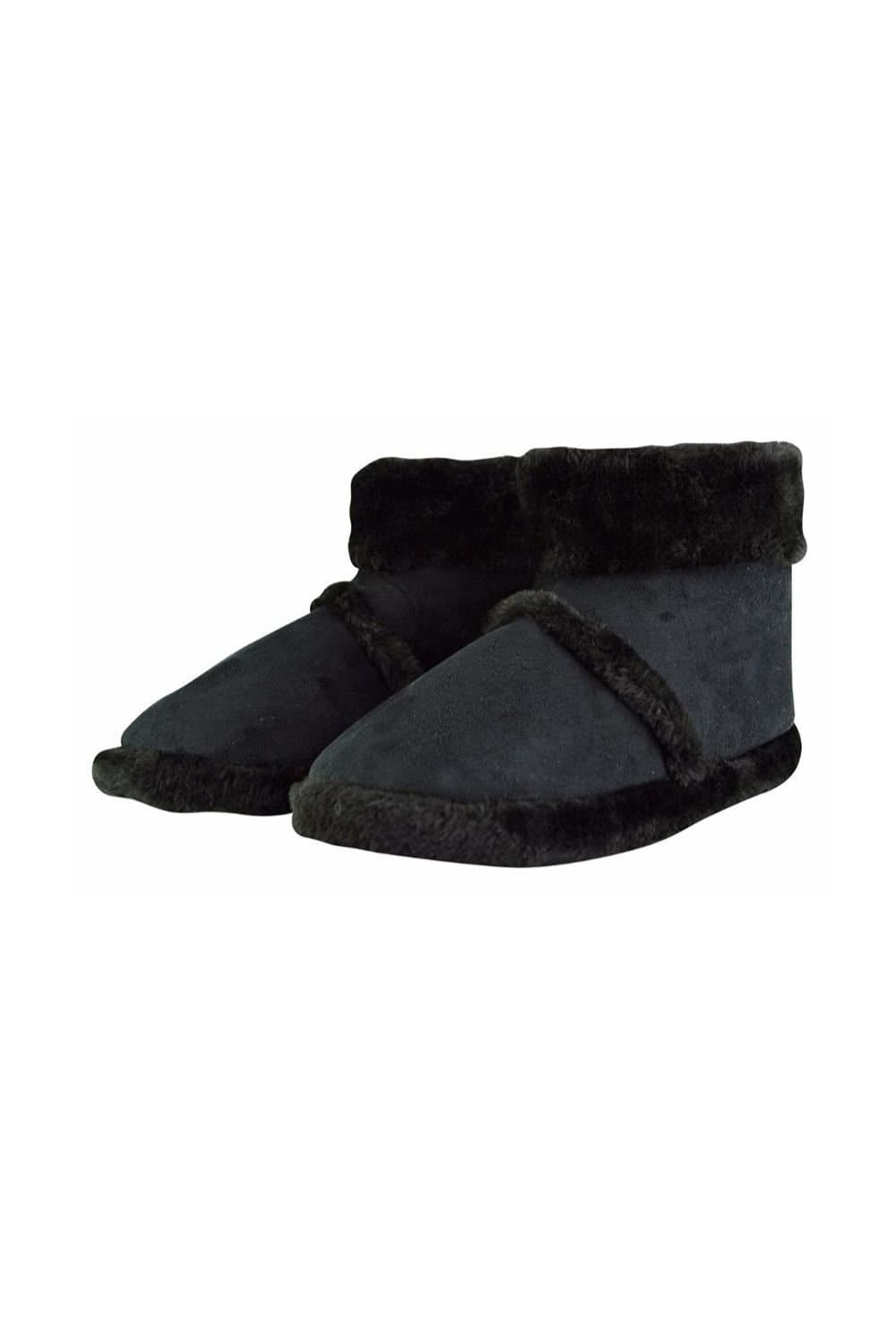 Slipper Snob Slipper Snob Men's Soft Plush Lined Memory Foam Slipper Booties in Black