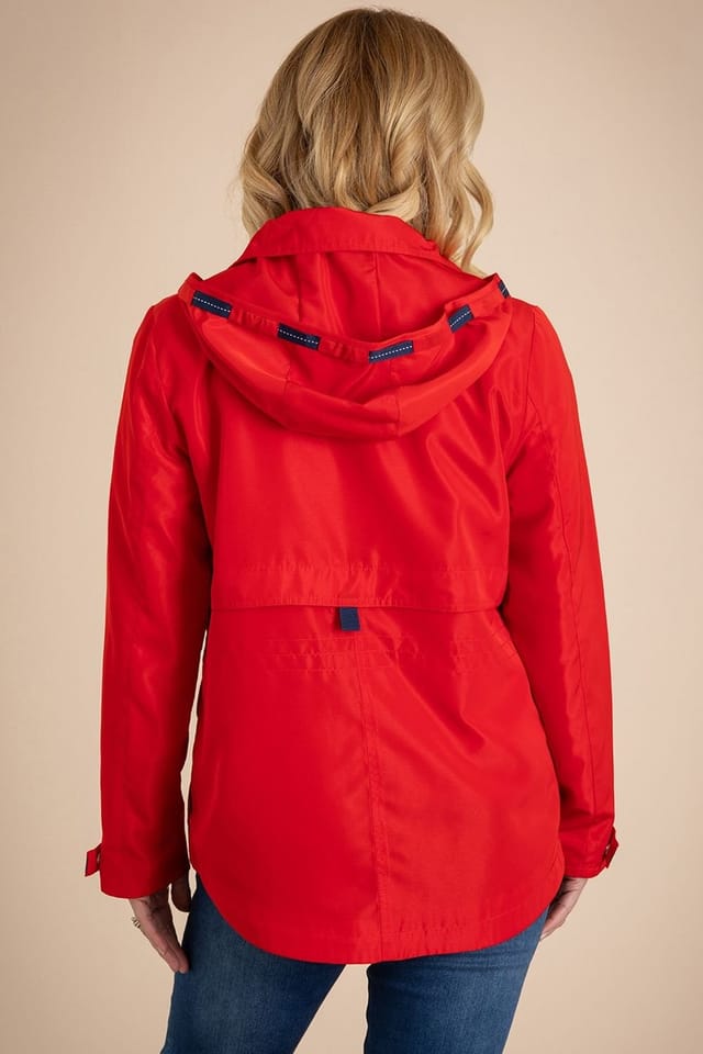 Anna Rose Anna Rose Women's Lightweight Hooded Jacket in Red - 3