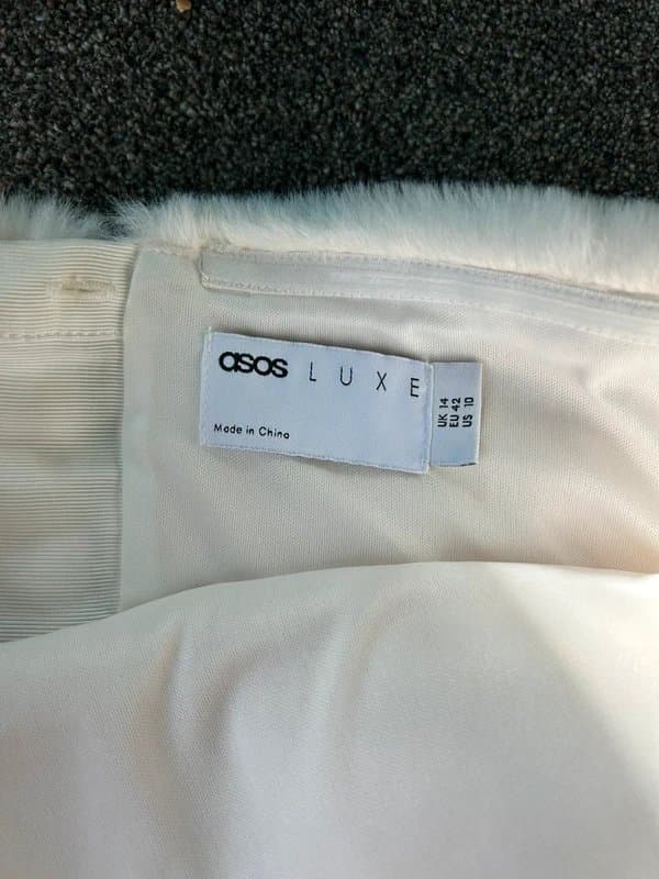 ASOS ASOS Luxe faux fur corseted mini dress BNWT UK 14