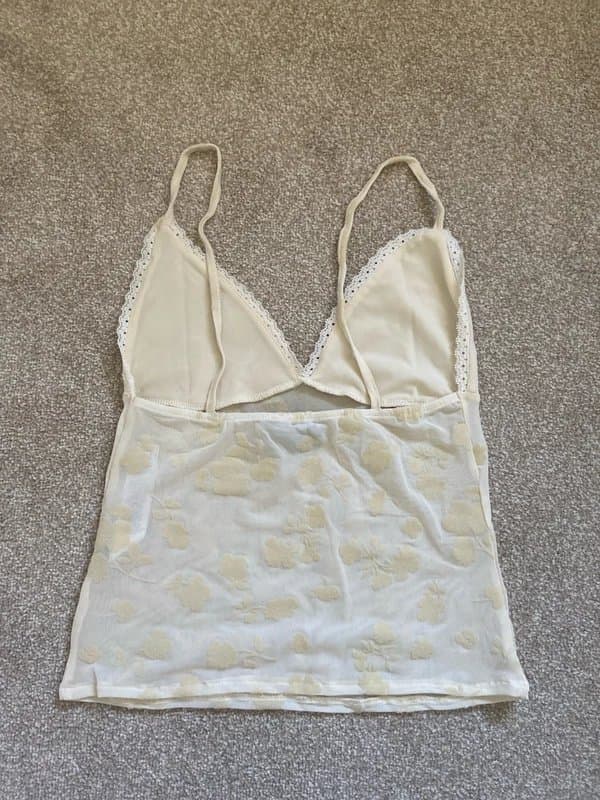 ASOS Design Yellow mesh cami top