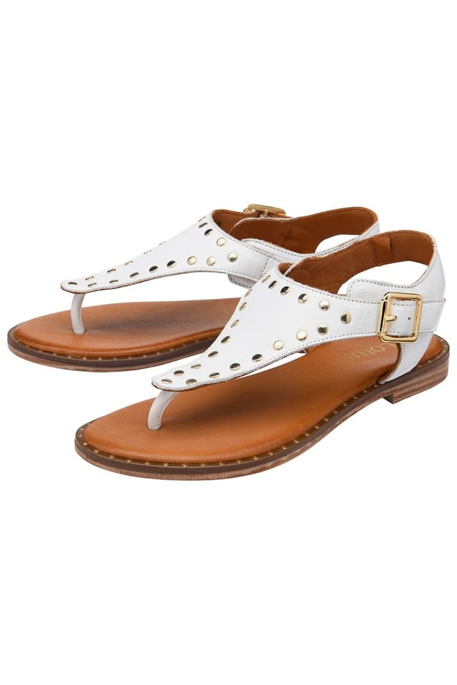 Lotus Lotus Women's 'Juanita' Leather Toe-Post Sandals in White - 2