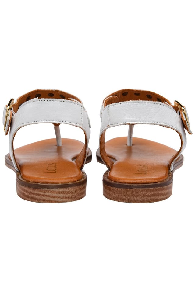 Lotus Lotus Women's 'Juanita' Leather Toe-Post Sandals in White - 3