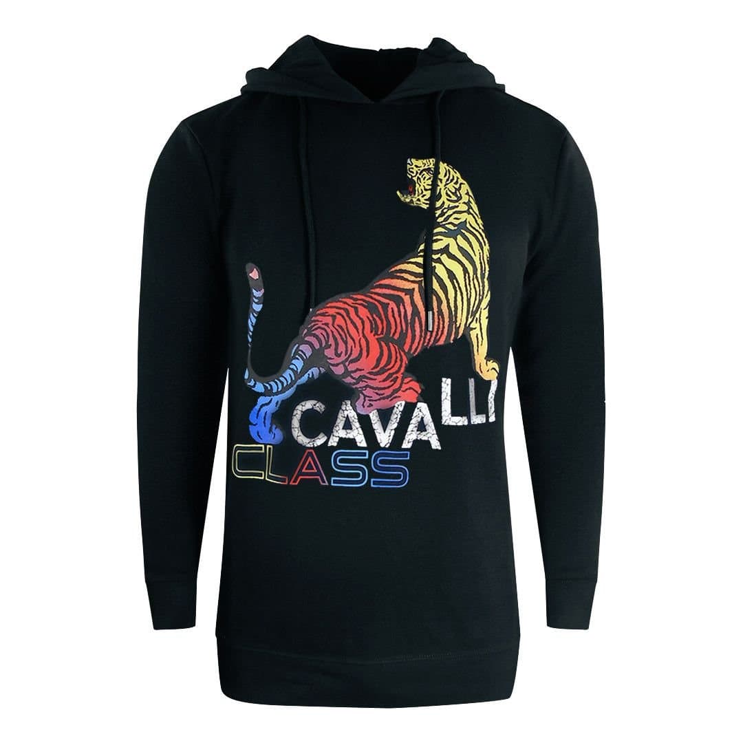 Cavalli Class Cavalli Class Men's Bold Tiger Logo Black Hoodie