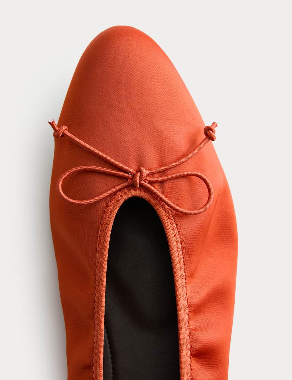 Marks & Spencer M&S Satin Flat Ballet Pumps Orange - 2