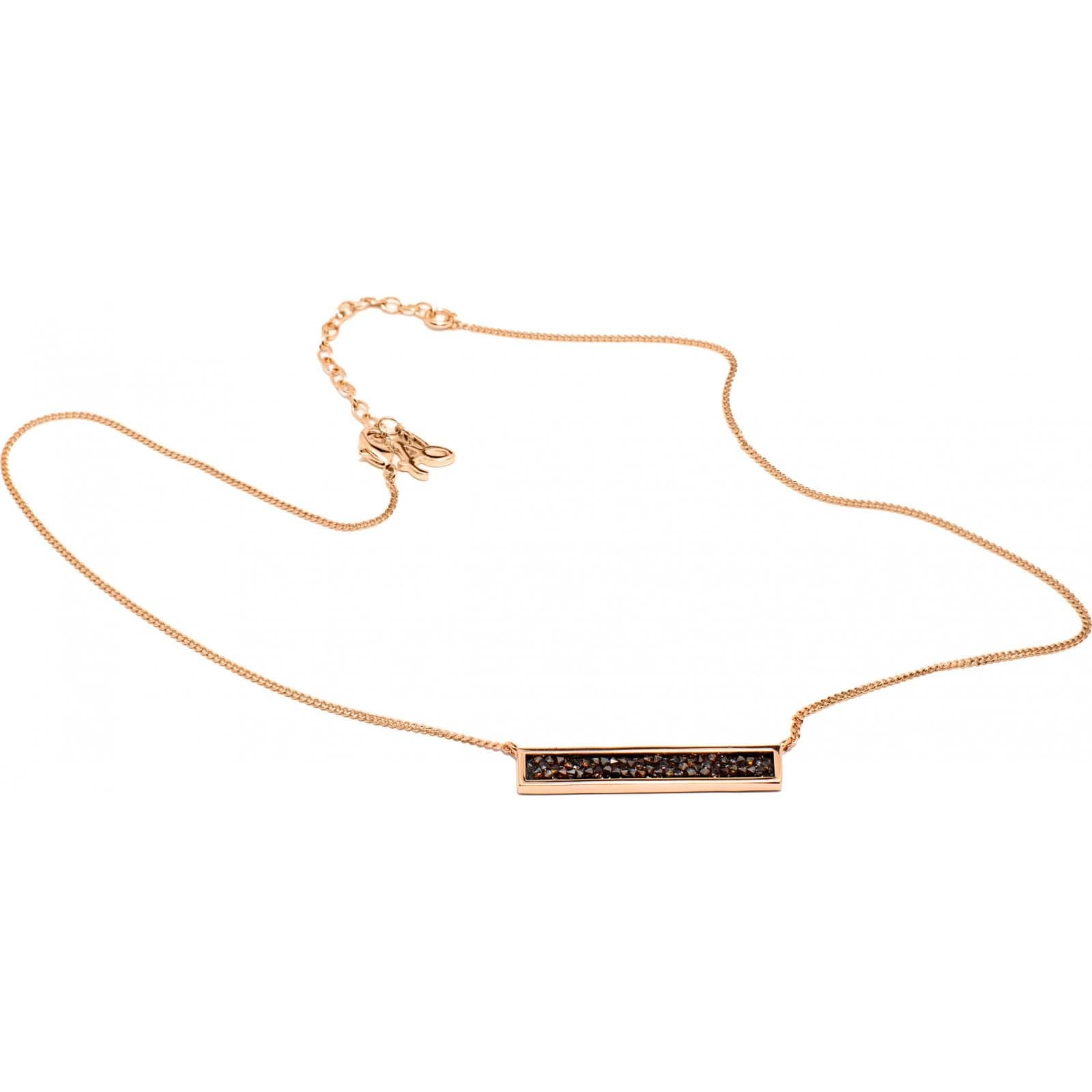 Adore Adore Rose Gold Necklace with Black Crystals