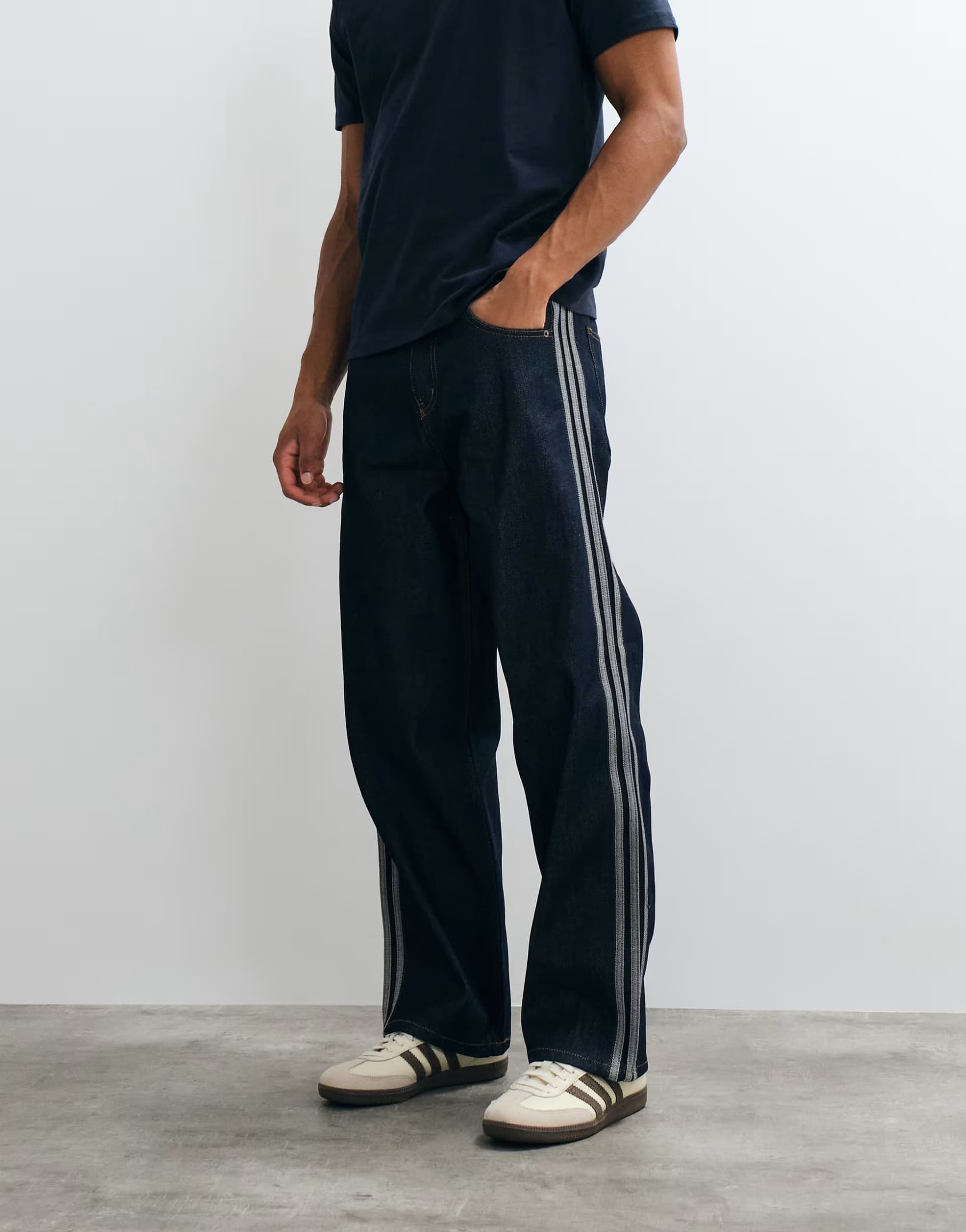 ASOS adidas Originals firebird straight leg jeans in indigo wash
