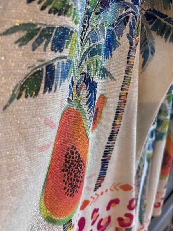 M-Made in Italy Palm shimmering lurex Co ord made in Italy