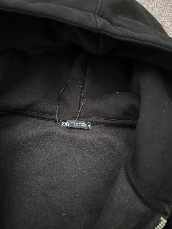 Zara Black Fleece Zip-Up Hoodie - Unisex Small