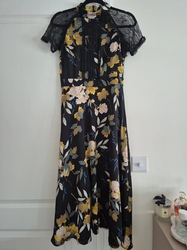 ASOS Asos Black Midi Dress Size 8 New
