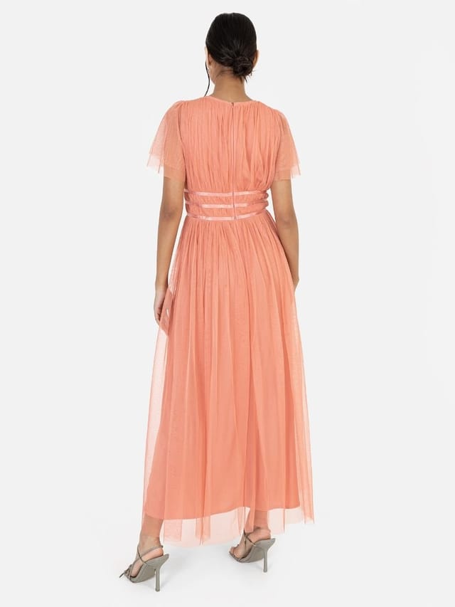 Anaya with Love Anaya with Love Women's Keyhole Detail Midaxi Dress in Coral - 3