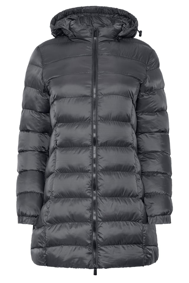 M&Co M&Co Women's Petite Padded Hooded Coat in Dark Grey - 2