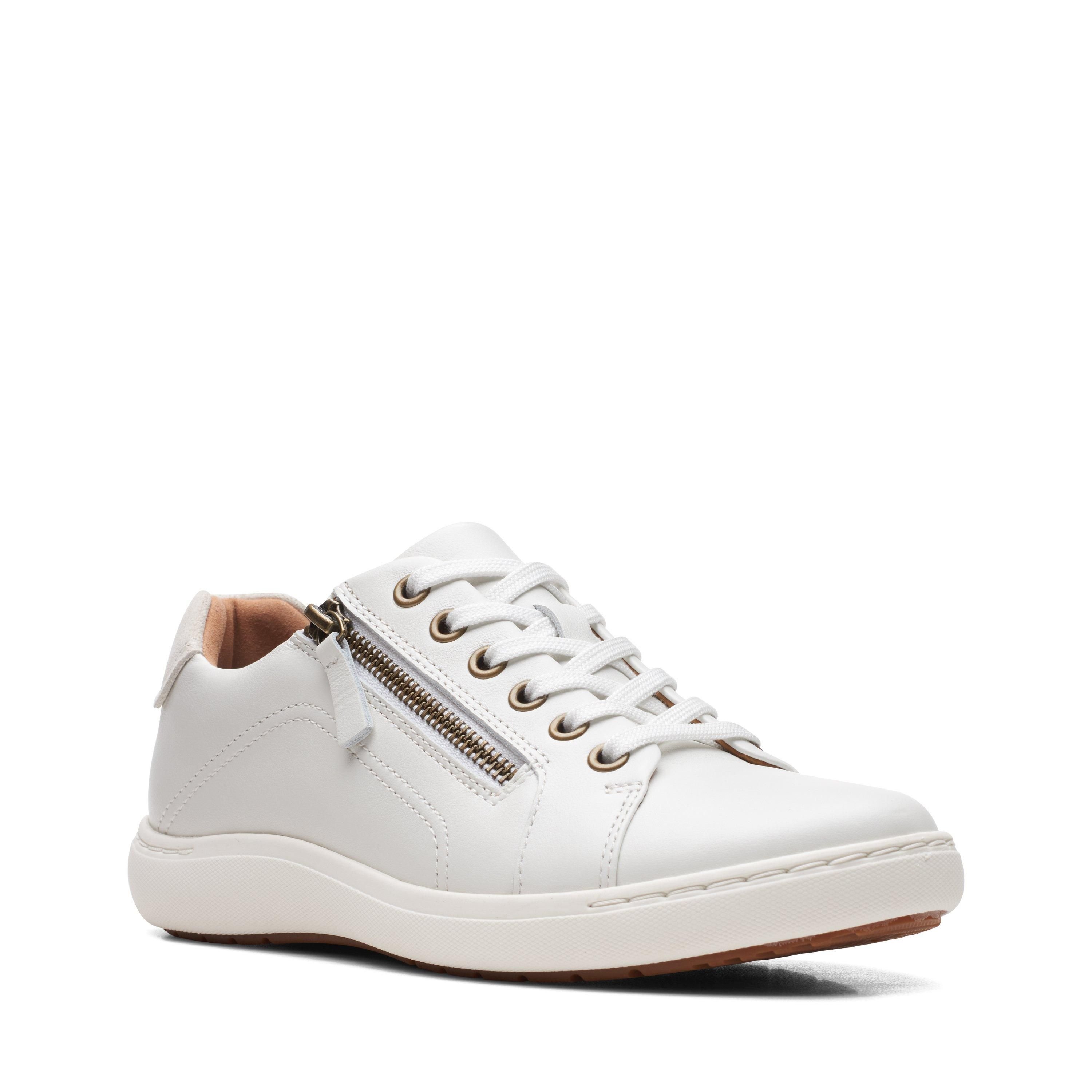 Clarks Clarks Women's Nalle Lace White Leather Trainers - 2