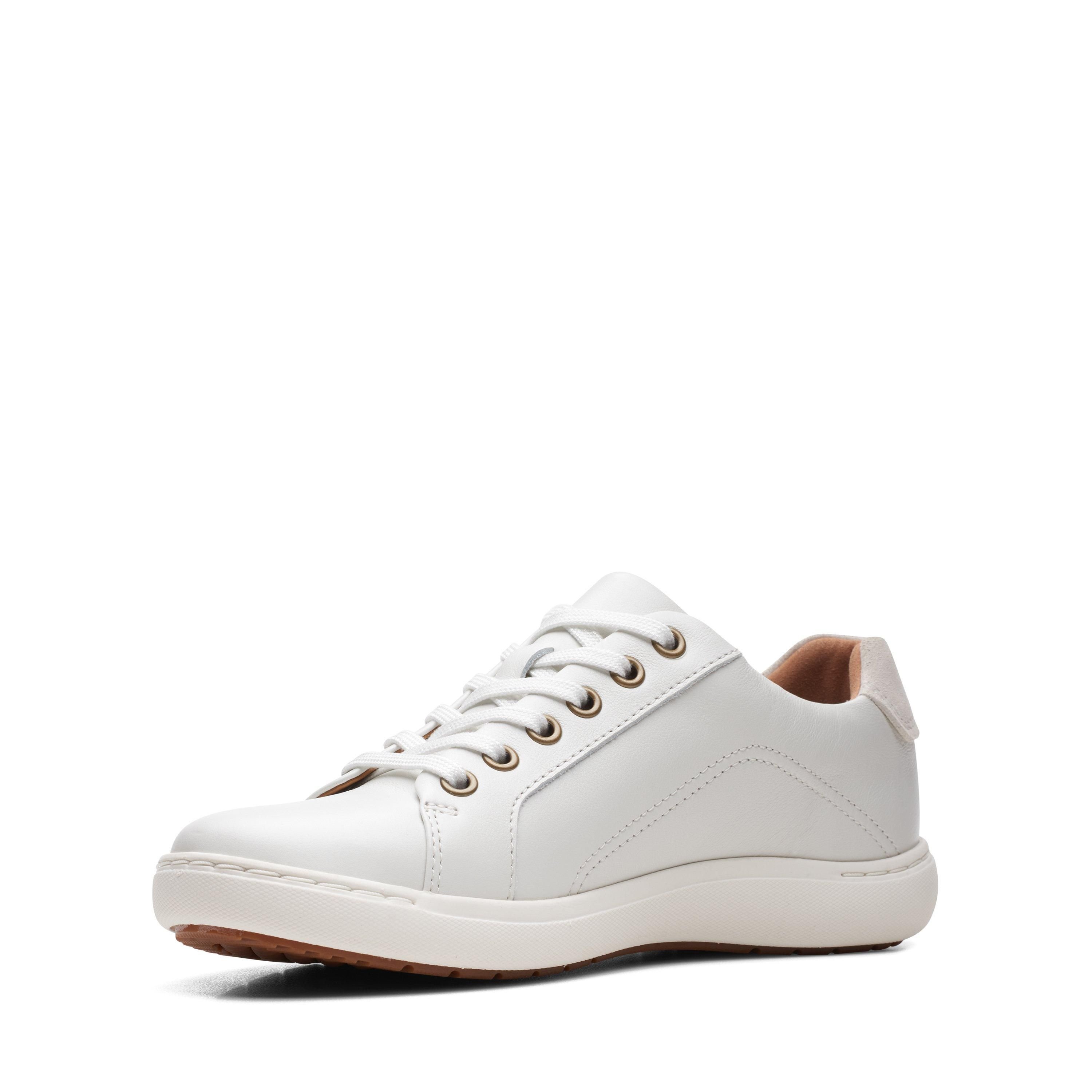 Clarks Clarks Women's Nalle Lace White Leather Trainers - 4