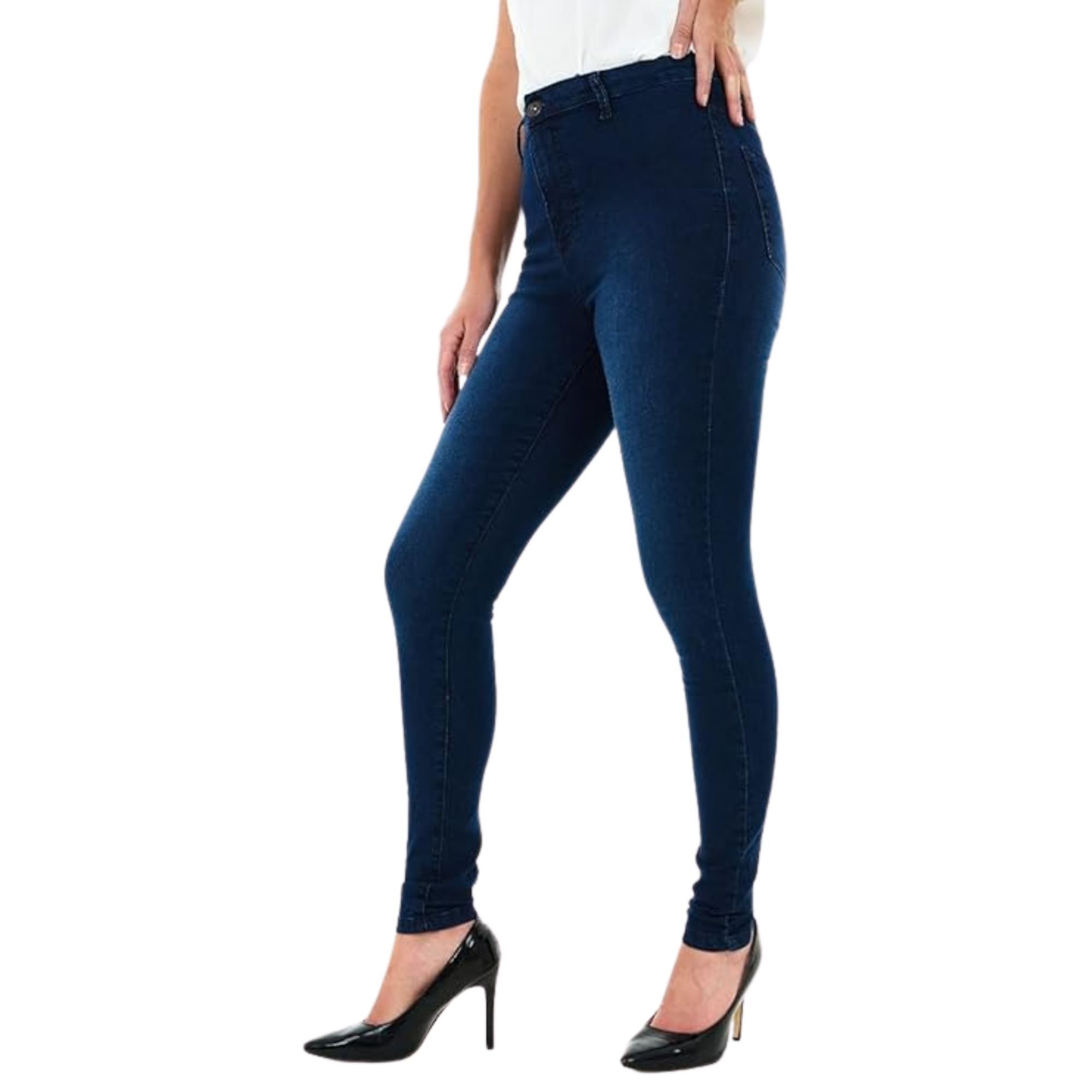 Smart Living Smart Living Women's Stylish Skinny Fit High Waisted Denim Jeans in Dark Blue - 2