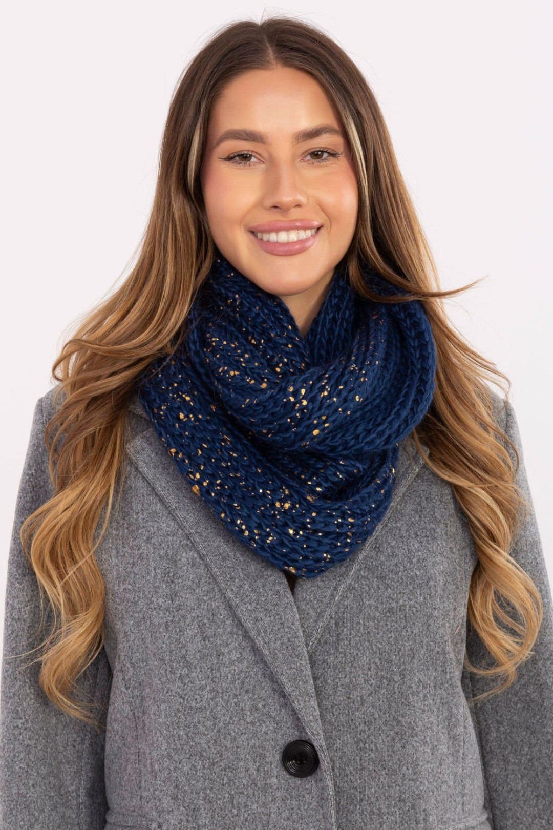 Love Lace Love Lace Women's Infinity Scarf Neck Warmer Thick Polyester Printed Cold Weather in Blue